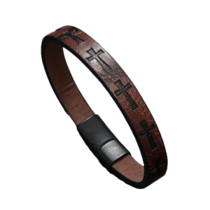 men's faith vintage inspired braided faux leather bracelet
